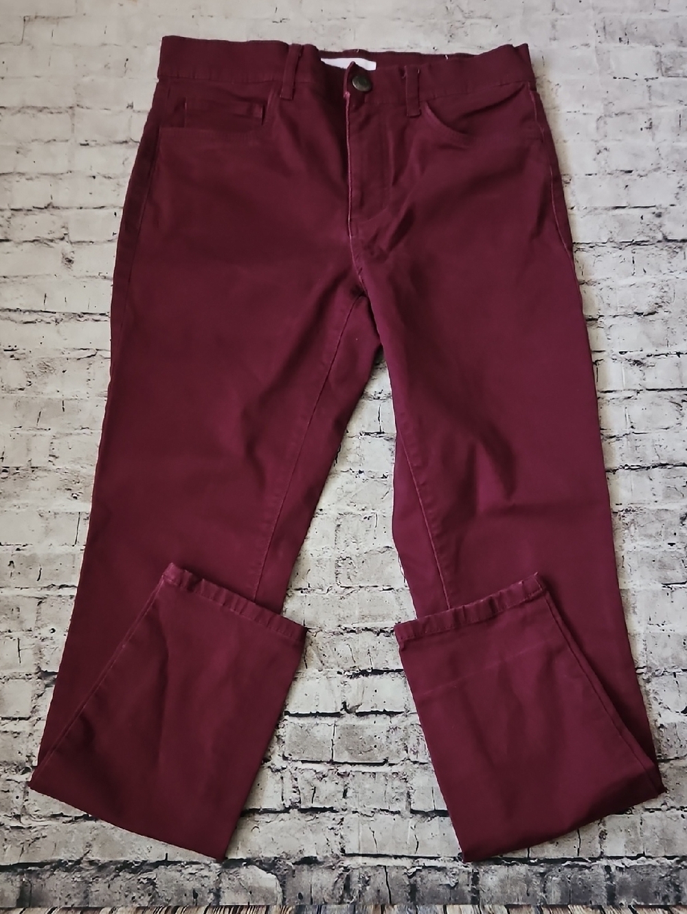 Loft Burgundy Tapered Leg Pants Size 26